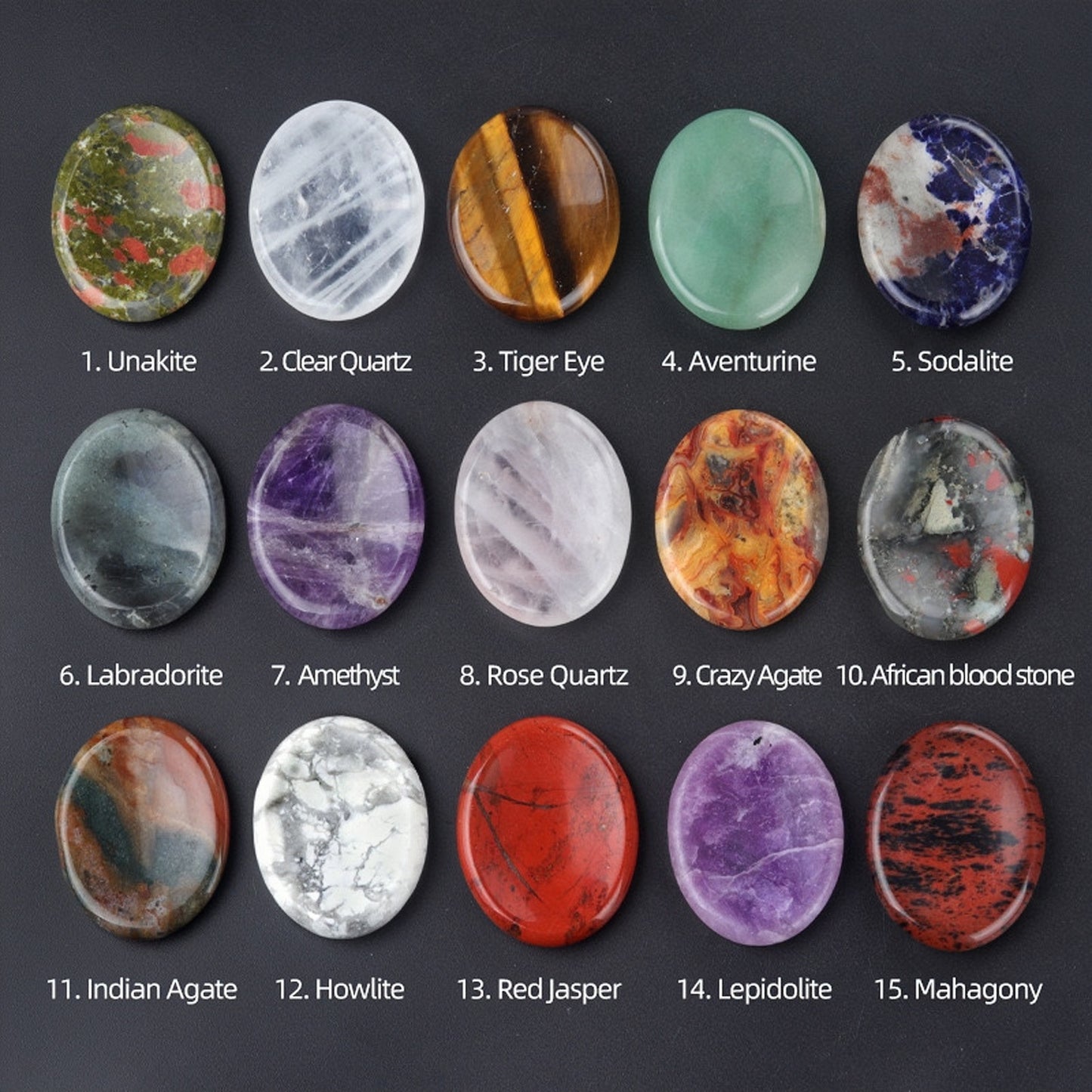 Crystal Oval Shape Worry Stone