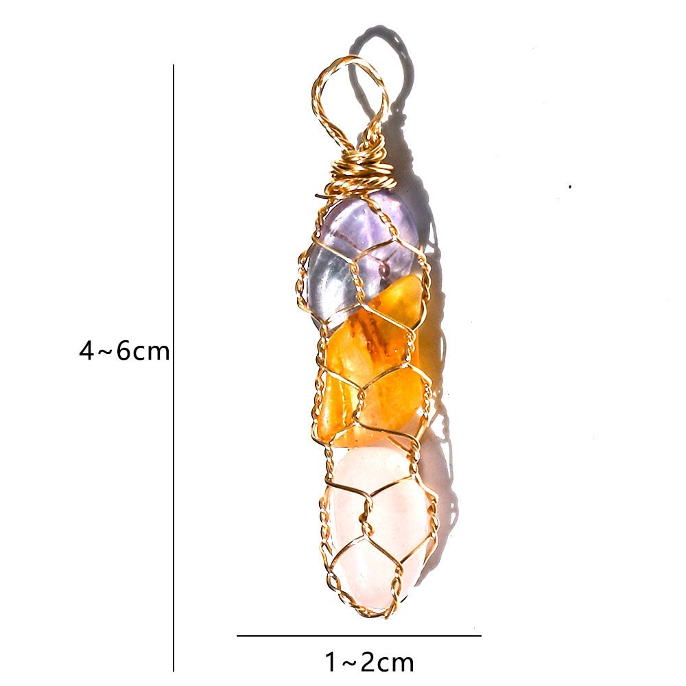 Natural Crystal Woven Pendants