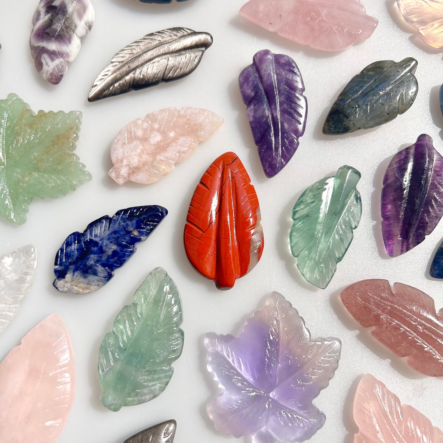 Crystal Leaf Carvings