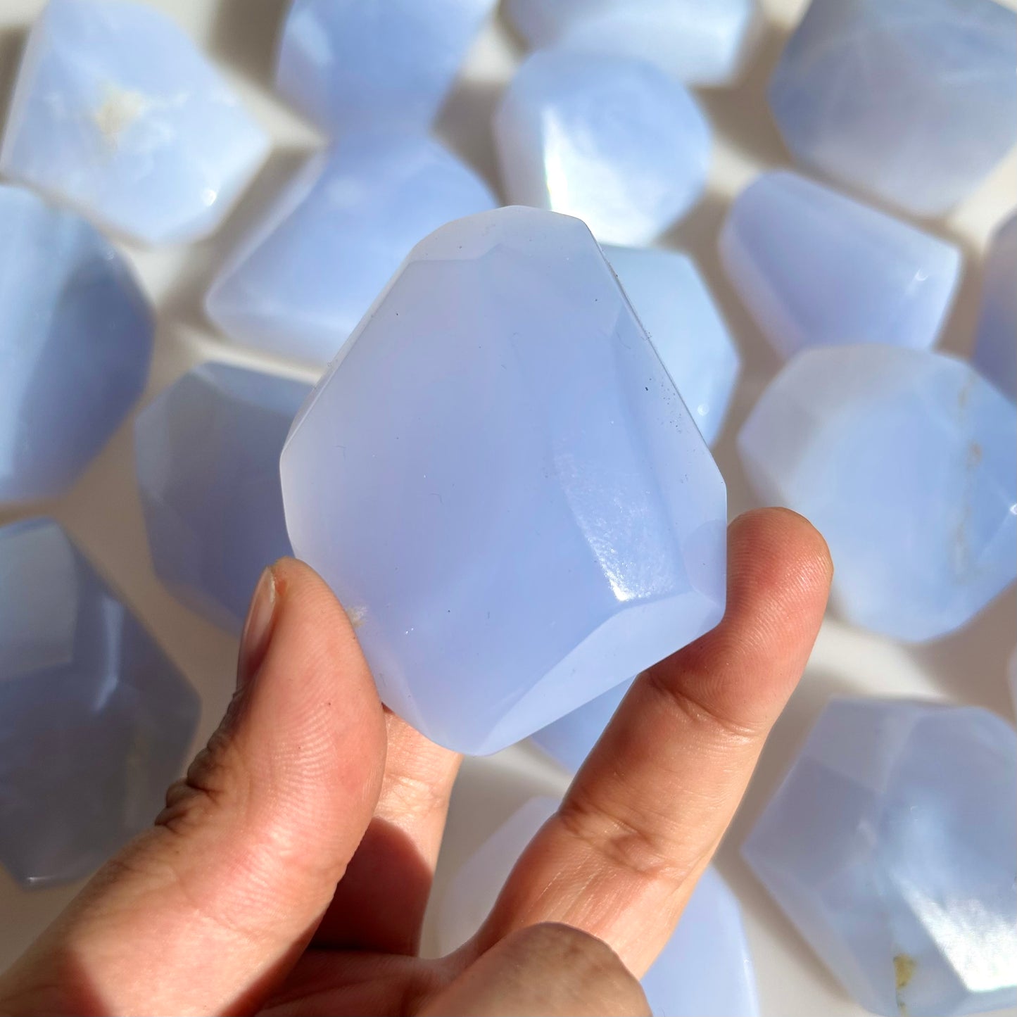Blue Chalcedony Crystal Freeform
