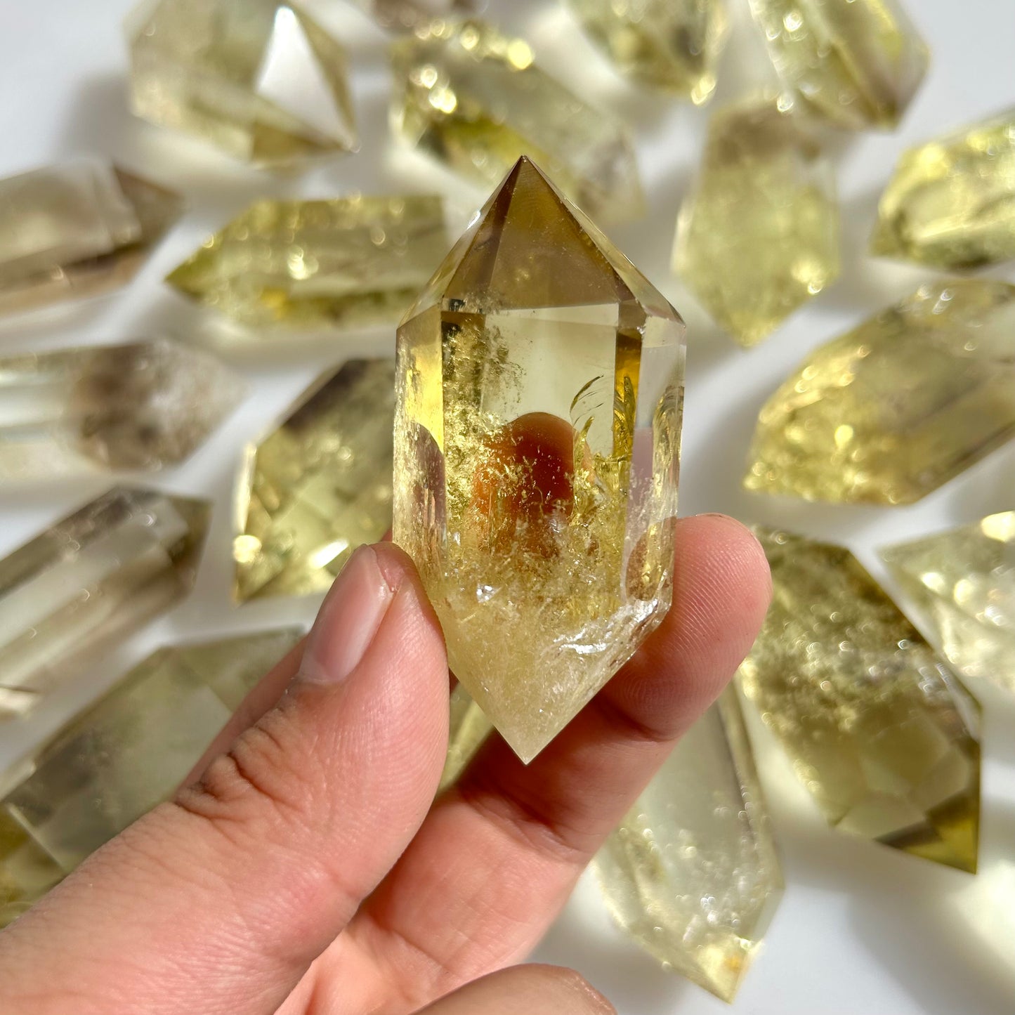 Double Point Citrine Crystal Points