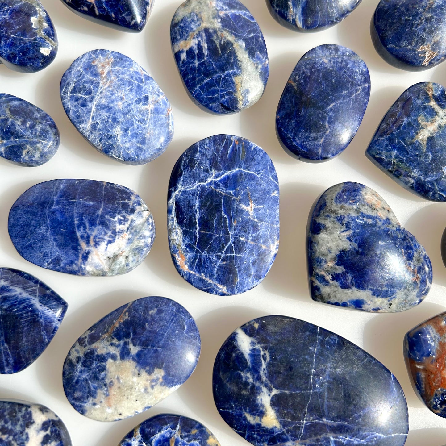 Sodalite Crystal Heart and Palm