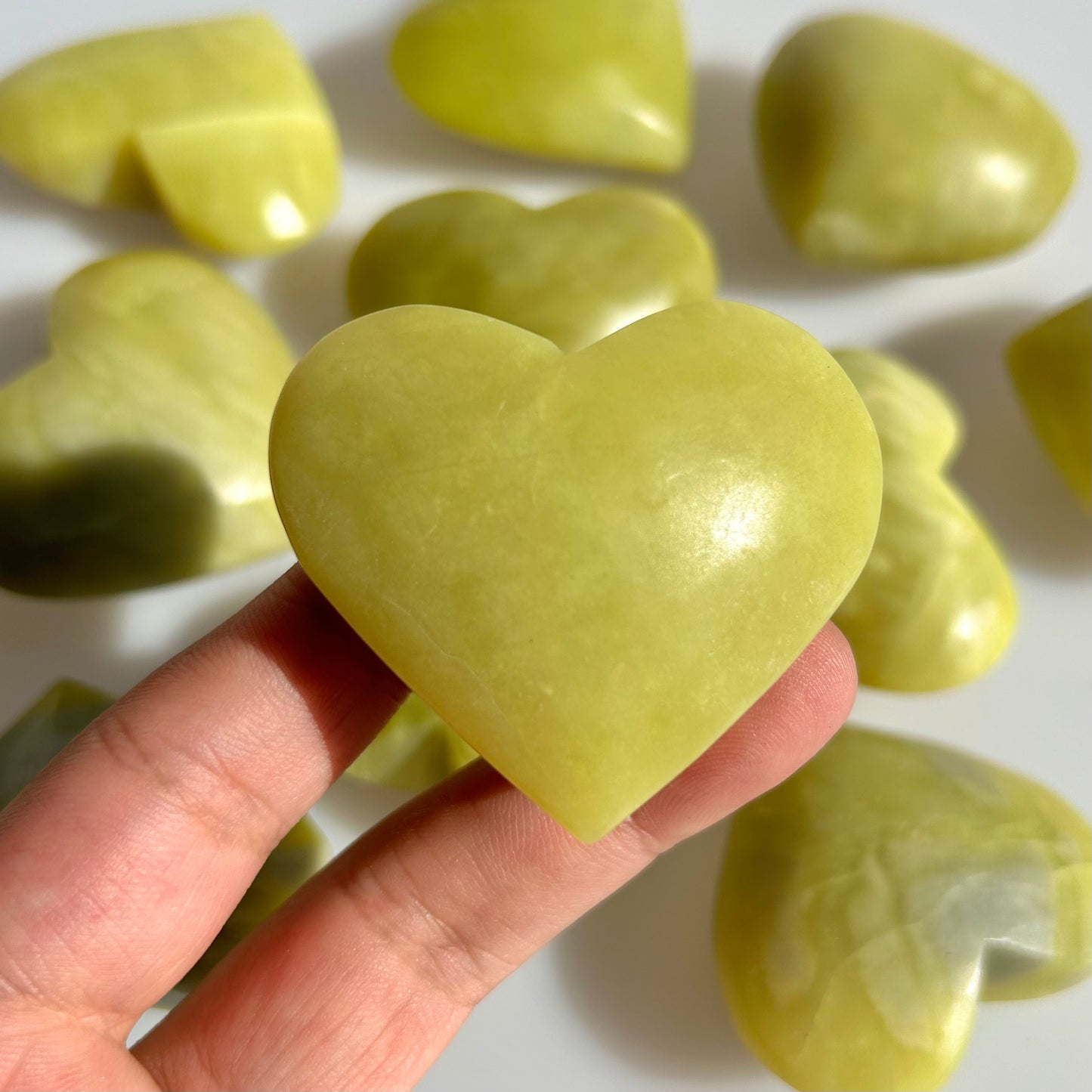 Lemon Jade Crystal Heart