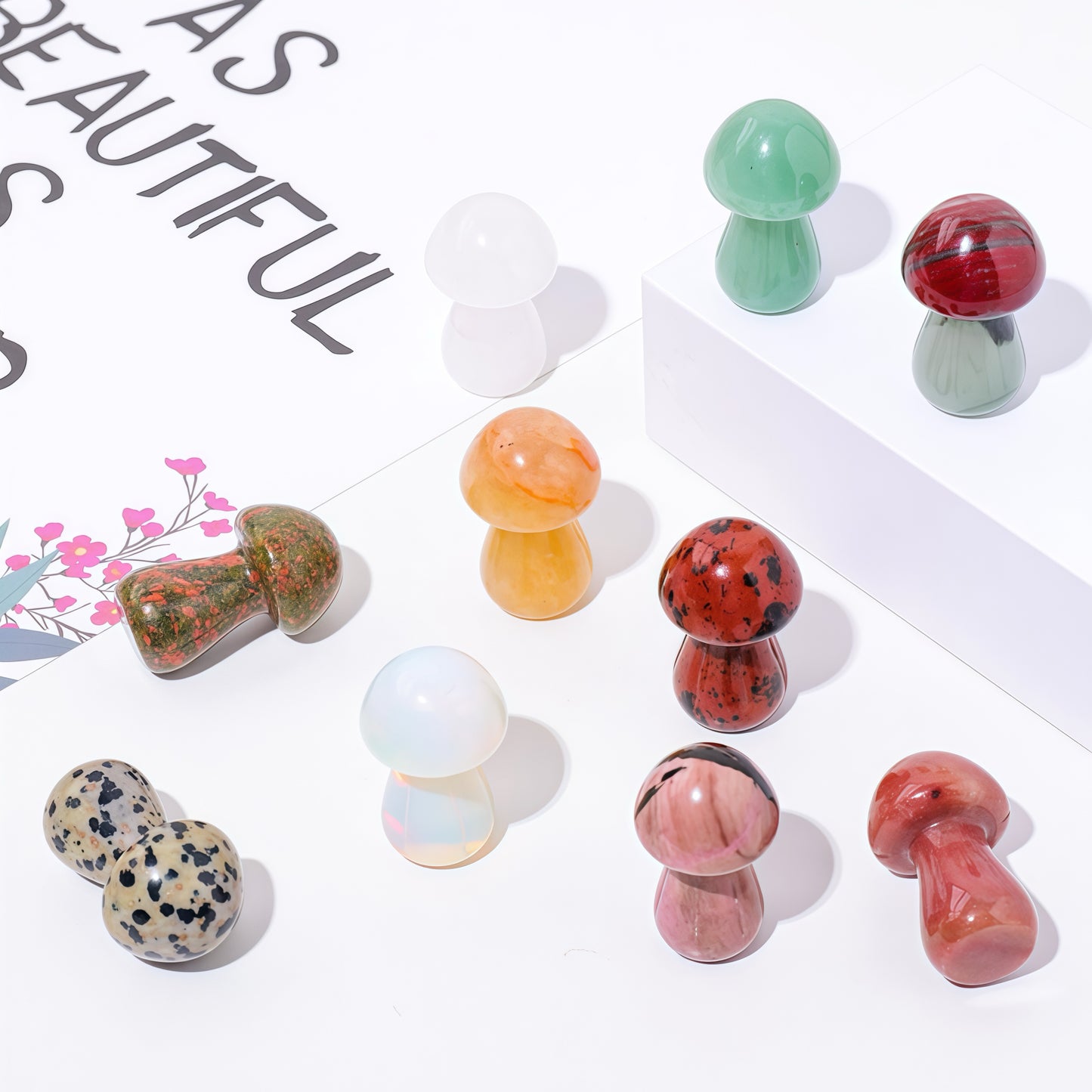Crystal Mushroom Carvings