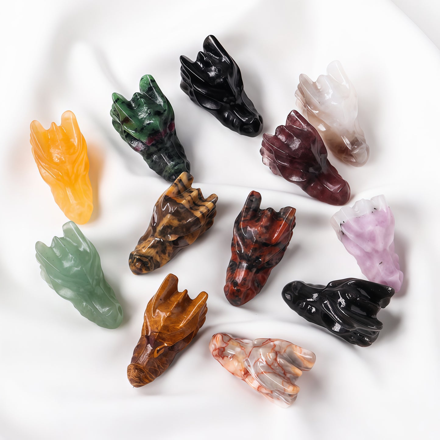 Crystal Dragon Head Carvings