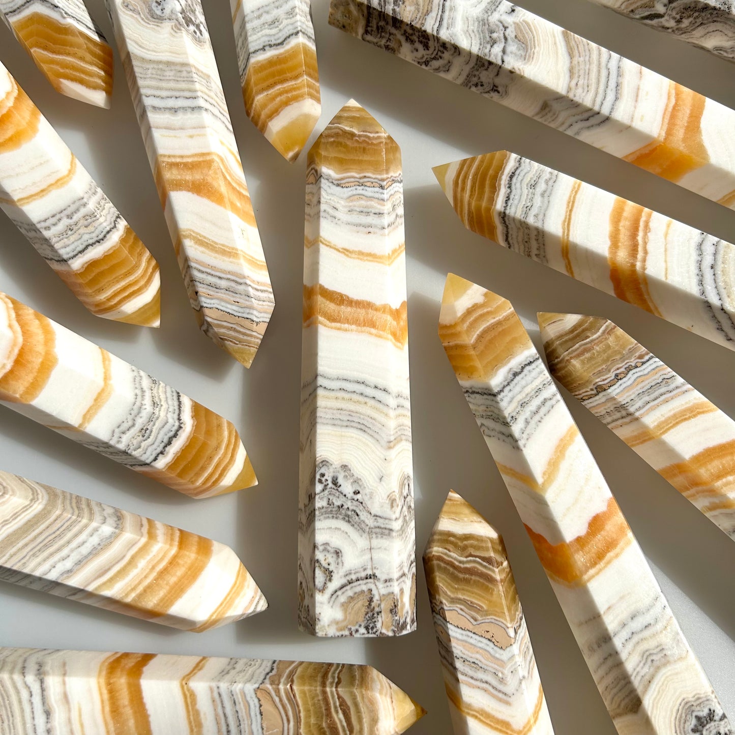 Dendritic Yellow Calcite Crystal Big Towers