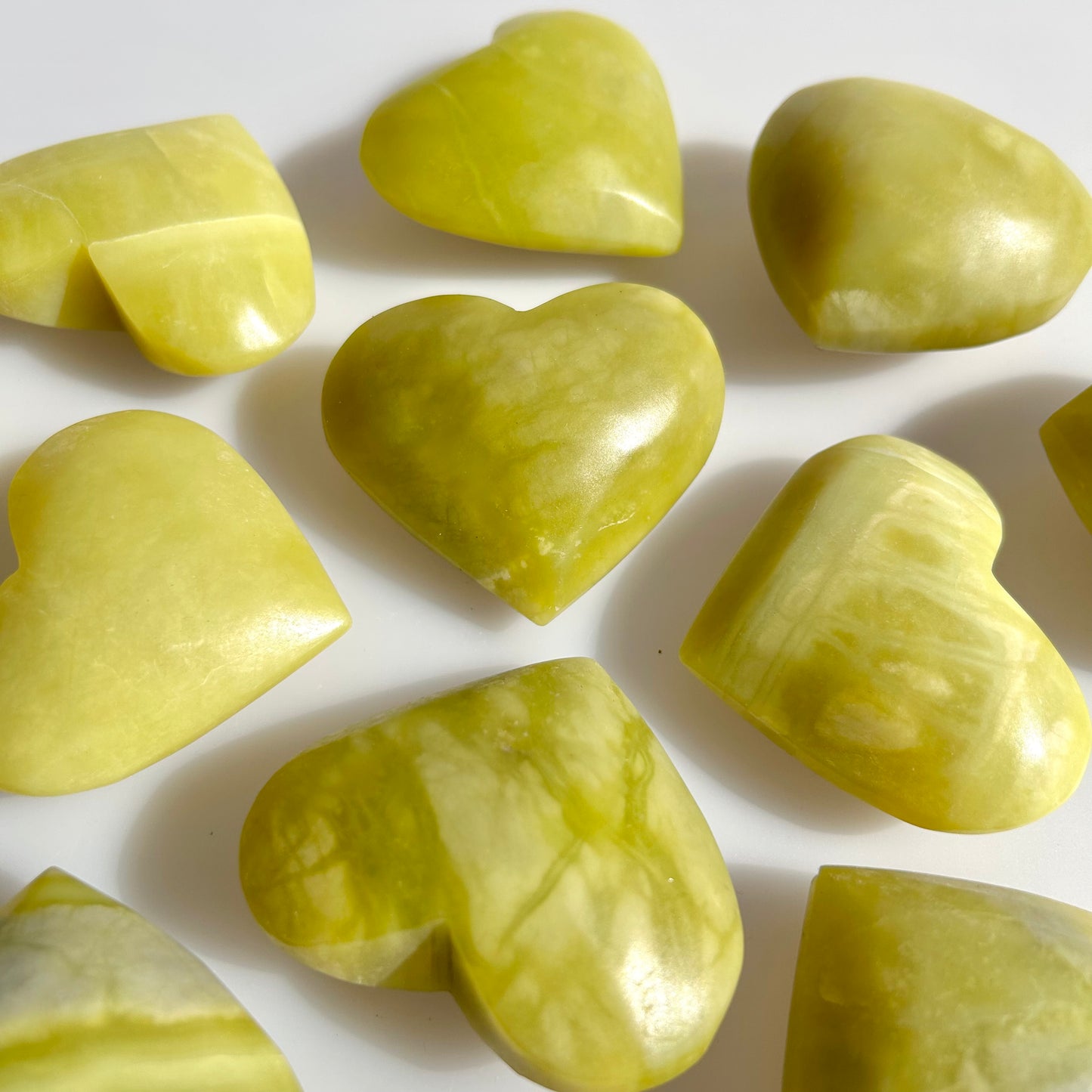 Lemon Jade Crystal Heart