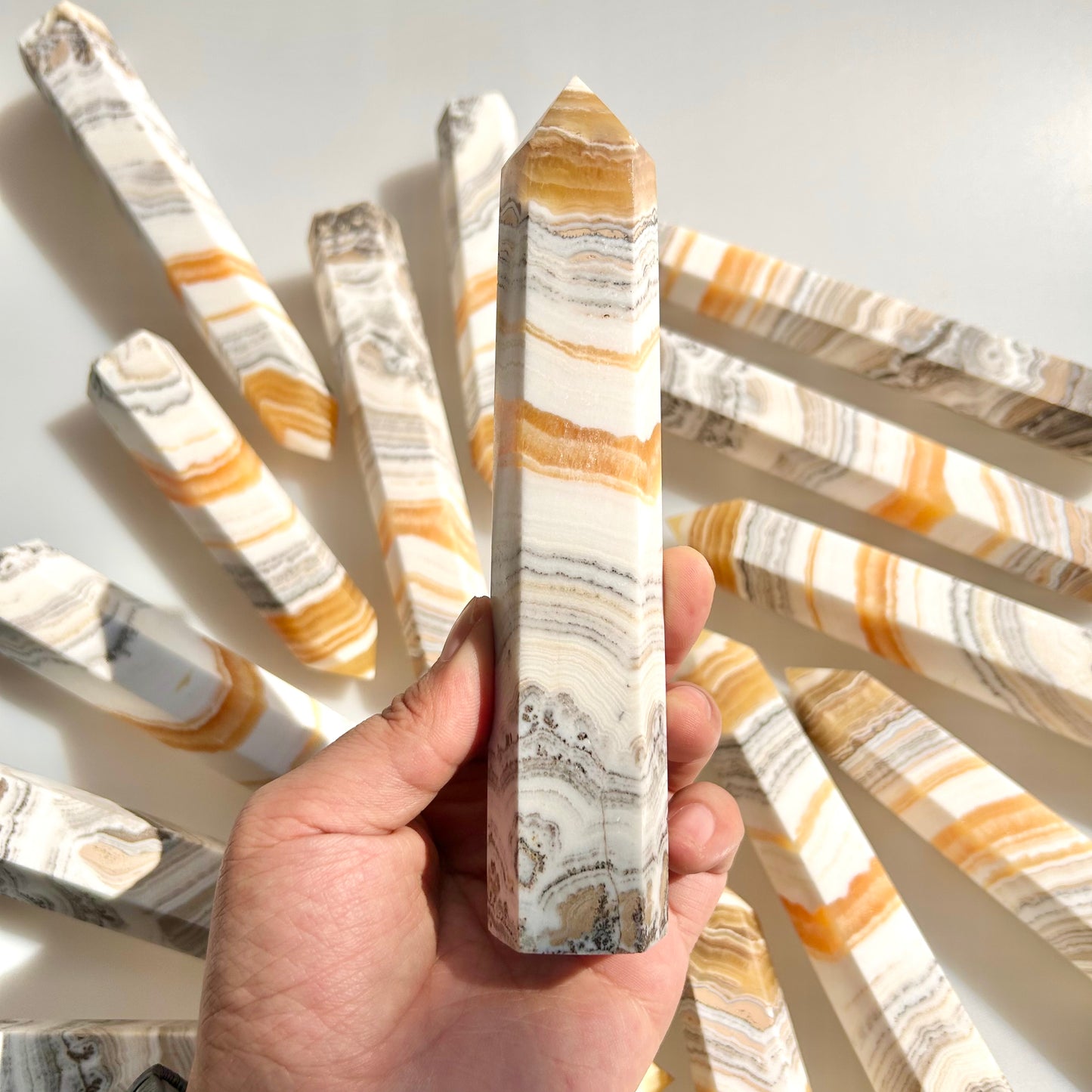 Dendritic Yellow Calcite Crystal Big Towers