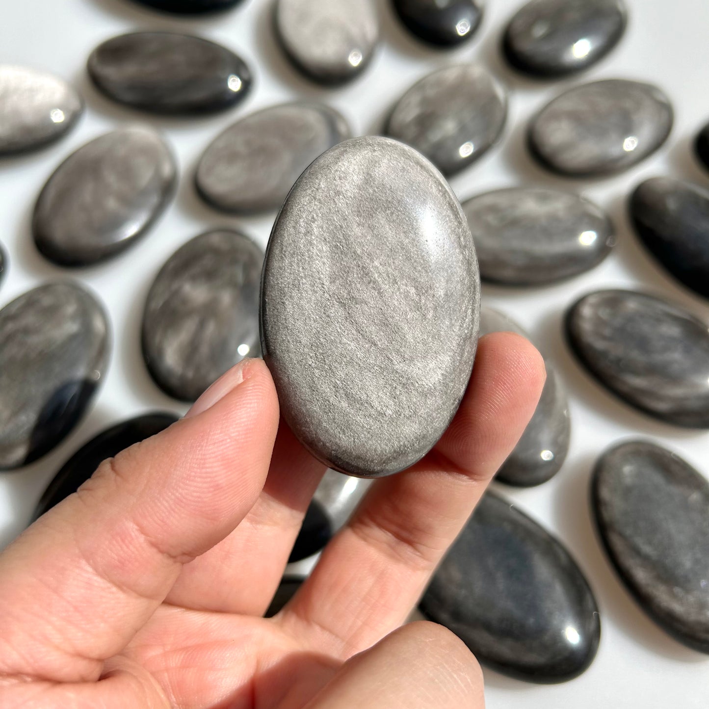 Sliver Obsidian Crystal Palms