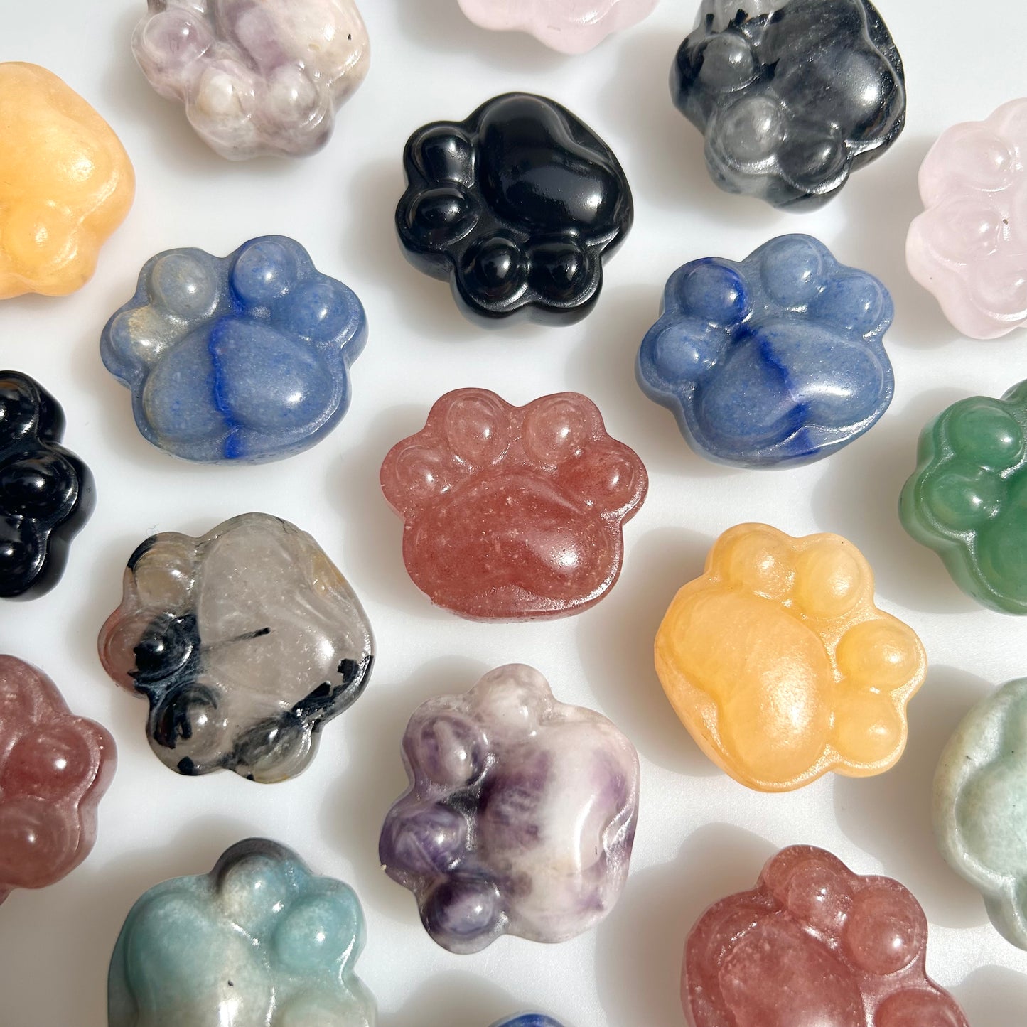 Crystal Cat Paw Carvings