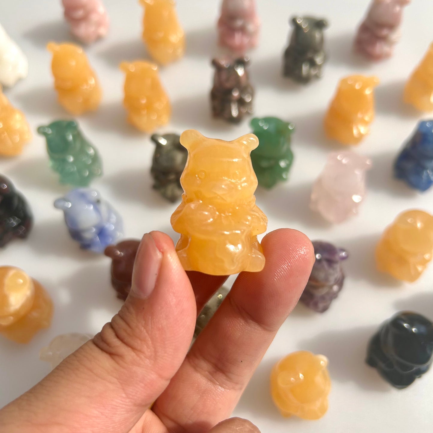 Honey Bear Crystal Carvings