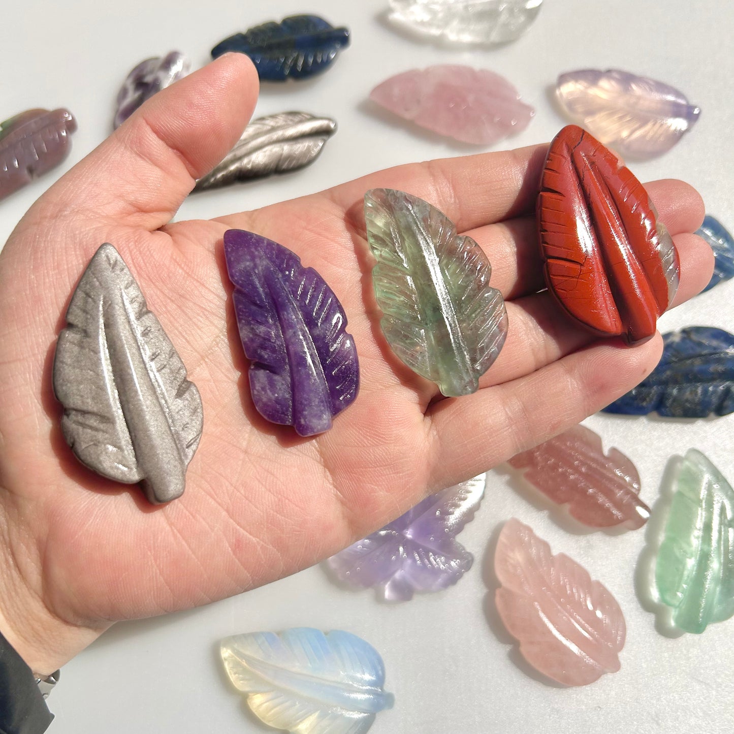 Crystal Leaf Carvings