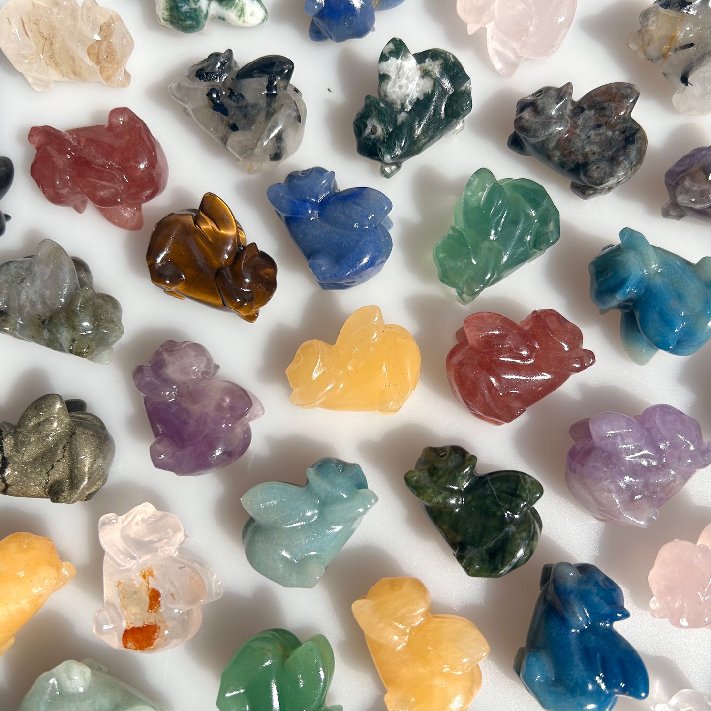 Crystal Flying Cat Carvings