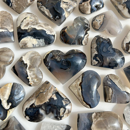 Volcano Agate Crystal Hearts