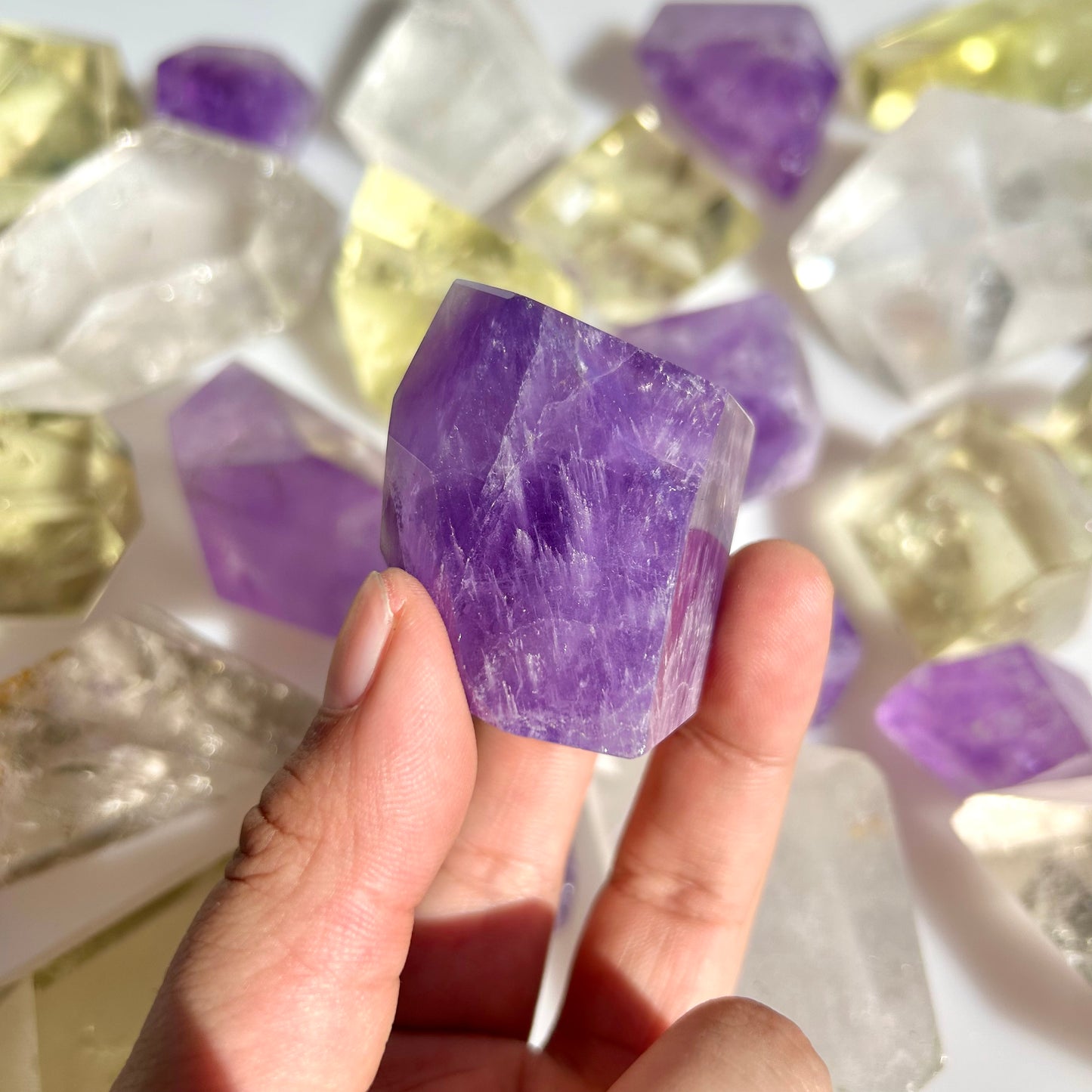 Crystal Amethyst Citrine And Clear Quartz Freeform