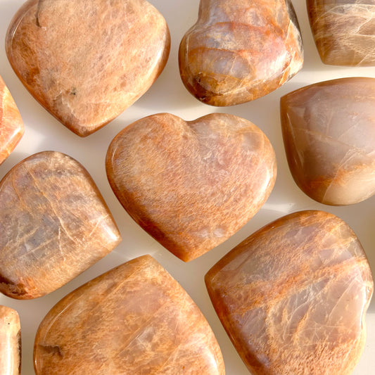Peach Moonstone Heart Shape