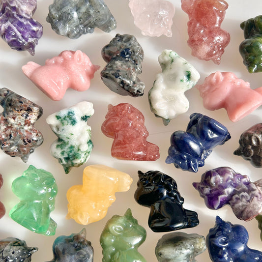 Baby Unicorn Crystal Carvings