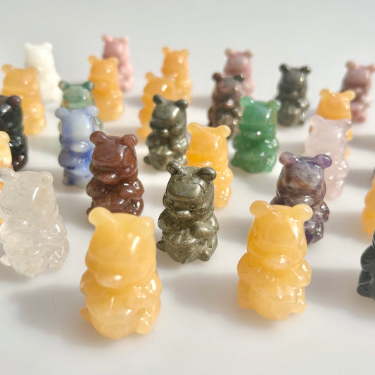 Honey Bear Crystal Carvings