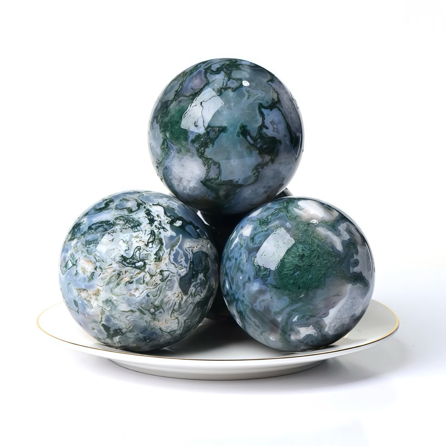 Moss Agate Crystal Sphere