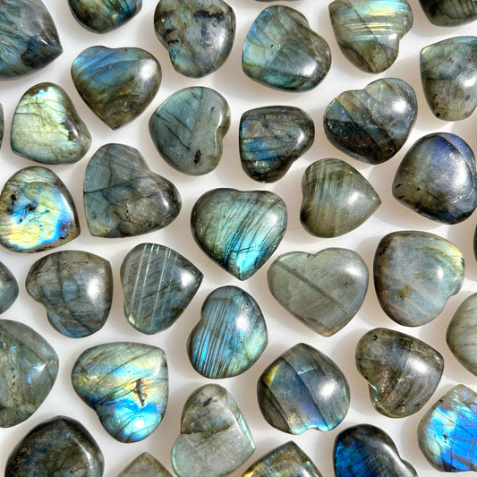 Small Labradorite Hearts